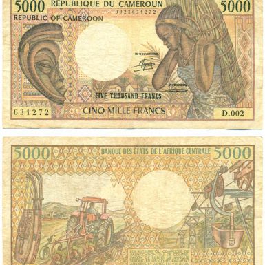 CAMEROUN NOTE 5000 FRANCS (1984-92) P 22 (1-1)