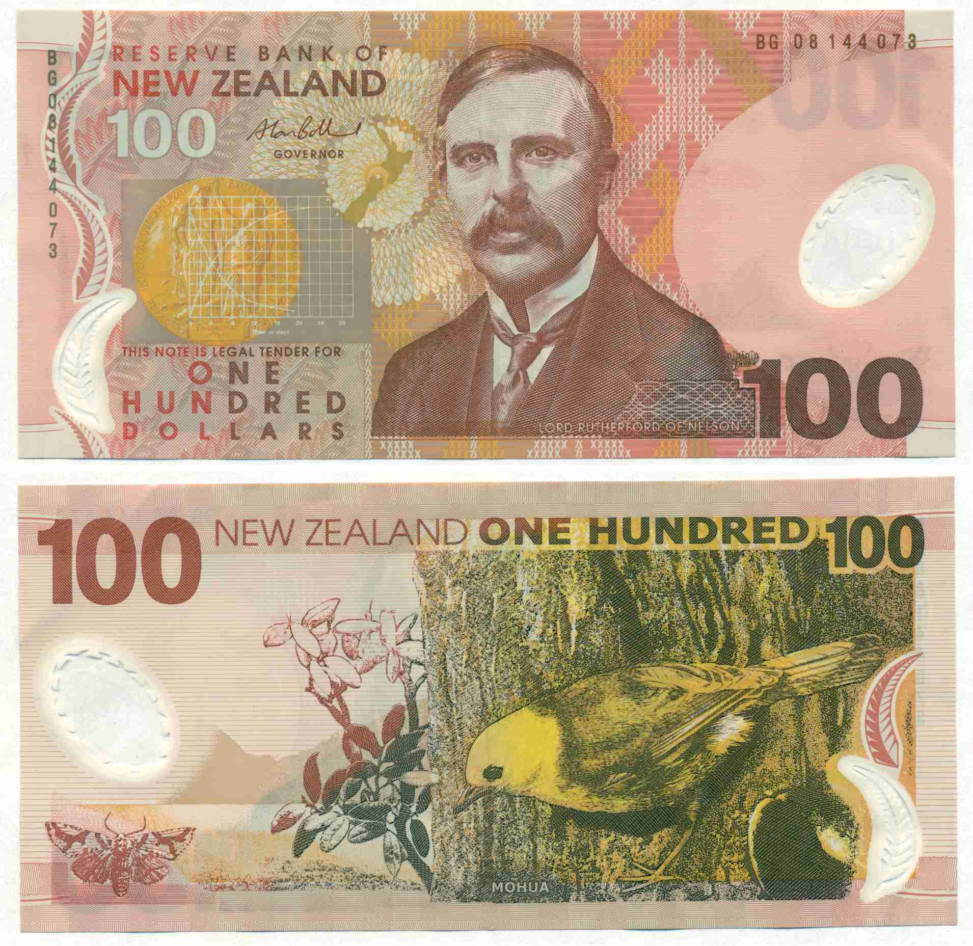 NEW ZEALAND POLYMER NOTE 100 DOLLARS 2008 P 189b XF | Numismatica Cameroni