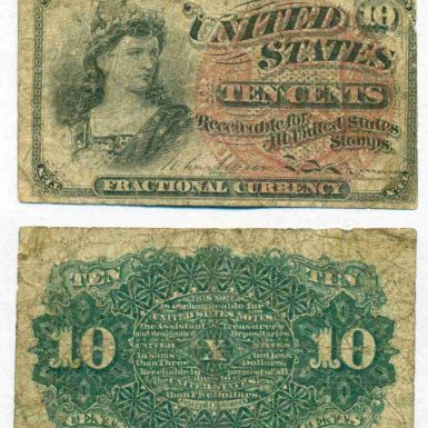 UNITED STATES FRACTIONAL CURRENCY NOTE 10 CENTS 03.03.1863 P 115