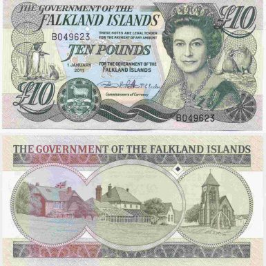 FALKLAND ISLANDS NOTE 10 POUNDS 2011 P 18 UNC